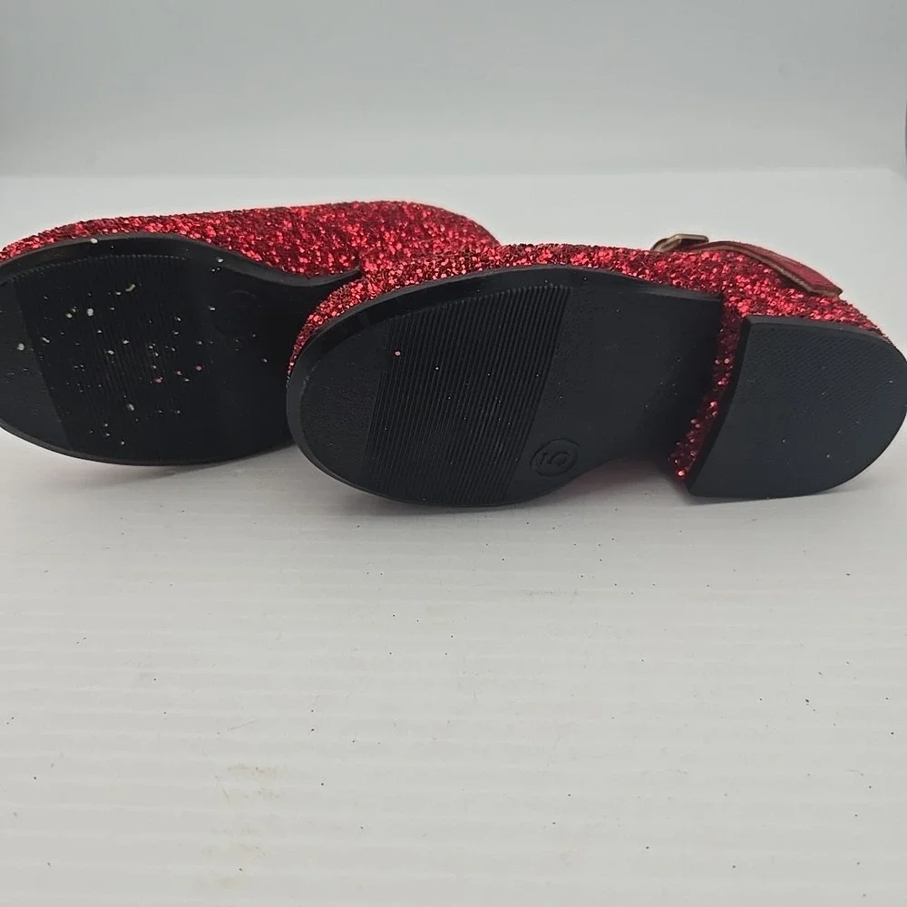 Heart & Flowers Ruby Red Shoes Wizard Of Oz Dorthy‎ Child Size 5